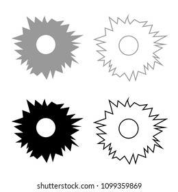 Hole from shot icon set grey black color outline