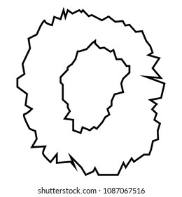 Hole in the surface icon black color outline