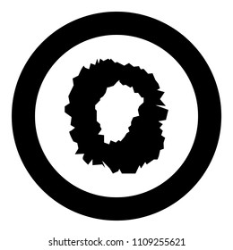 Hole in the surface icon black color in circle round 