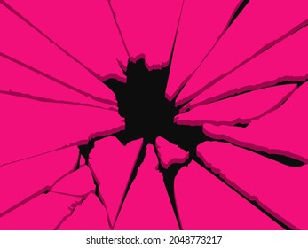 Hole in the wall. Cracked hole. Vector illustration.