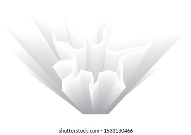 Hole in a wall or in the ground, ruined wall, vector illustration