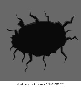 Hole in wall vector design  illustration