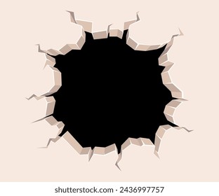 Hole in wall vector image background