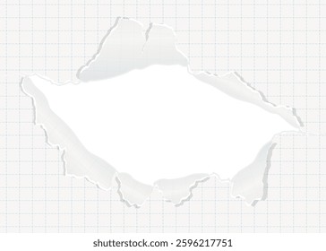 Hole-Punched Graph Paper Background Frame, Grid, Notebook