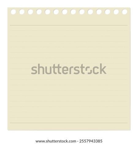 Hole-punched memo paper, lined paper, ruled, dashed ruled line 