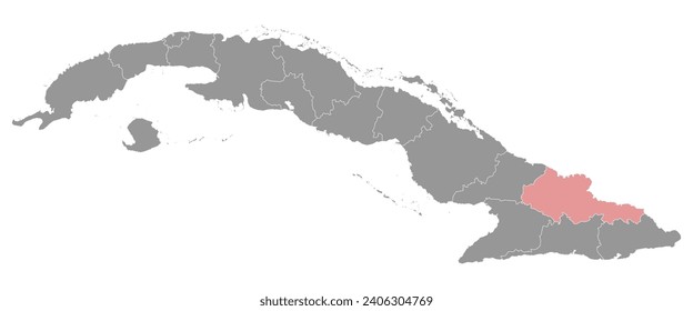 Holguin province map, administrative division of Cuba. Vector illustration.