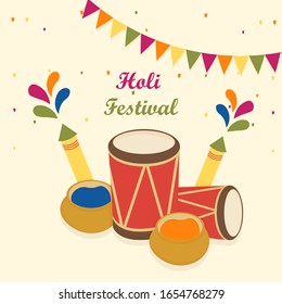Holi Background With Colorful Fireworks