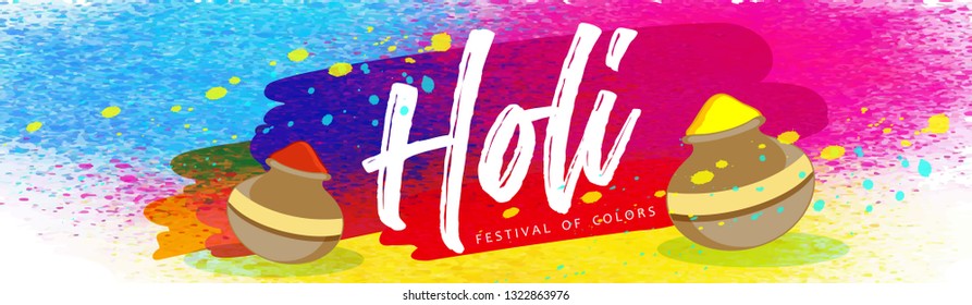 Holi Banner Design, Vector Illustration.