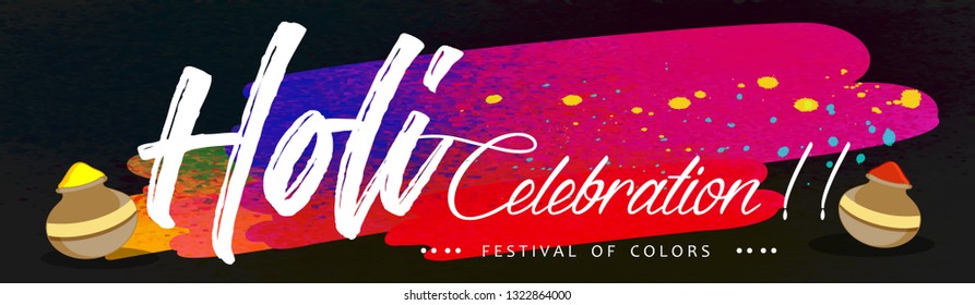 Holi Banner Design, Vector Illustration.