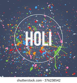 Holi Banner with Splashes of Paint