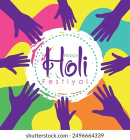 Ilustración vectorial de cartel de carnaval de Holi