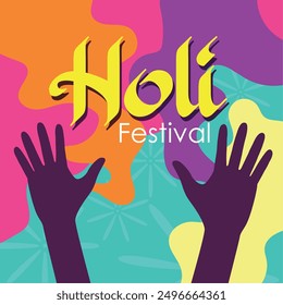 Ilustración vectorial de cartel de carnaval de Holi