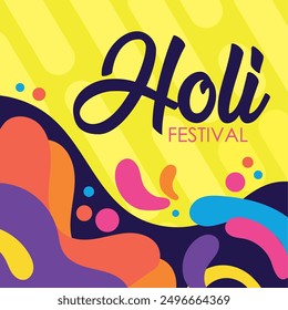 Ilustración vectorial de cartel de carnaval de Holi