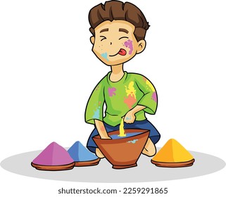Holi Celebration, Indian festival. Young couple (Friends) Playing Holi celebration poster, banner, wallpaper. vector illustration design.