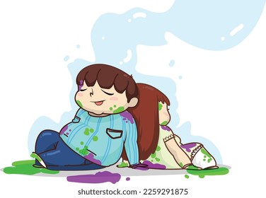 Holi Celebration, Indian festival. Young couple (Friends) Playing Holi celebration poster, banner, wallpaper. vector illustration design.