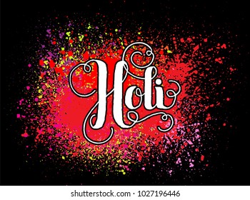 holi celebrations with color splash. happy holi color powder splash vector.