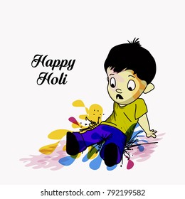 Holi celebrations with playing kid 
