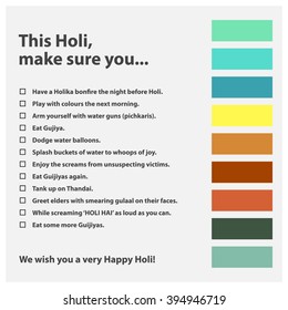 Holi Checklist Concept