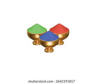 Holi color icon 3d illustration render