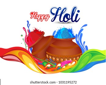 Holi colorful background , Happy holi elements