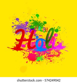 Holi colorful design vector .
