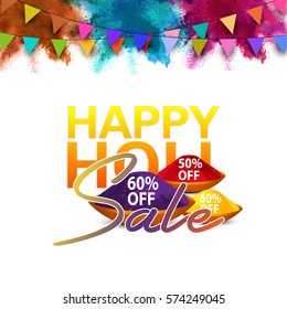 Holi colorful design vector .