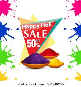 Holi colorful design vector .