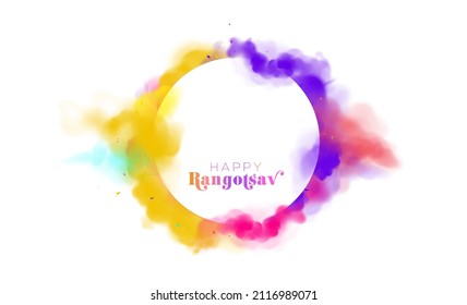 Holi creative banner promotion template background. Indian festival of colours new style theme. Happy Holi color explosion