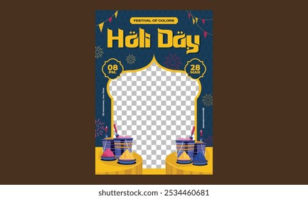 Holi Day Flyer. Illustration for Banner, Flyer, Invitation, Brochure, Poster