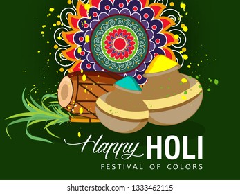 Holi Design, Vector Illustration.