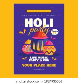 Holi Fest Flyer Poster Template
