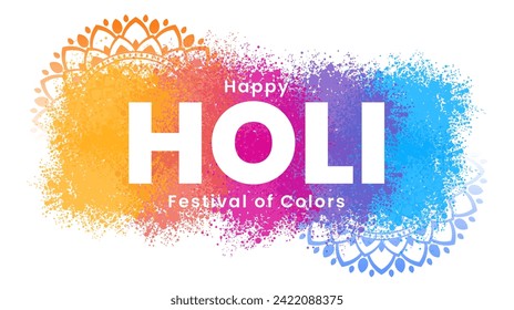 Holi Festival Background. Abstract colorful Holi celebration design with color powder. Vector illustration