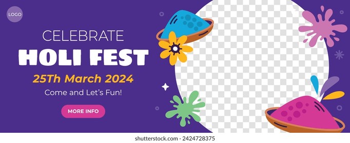 Holi Festival background. Happy Holi background. Holi festival celebration. March 25. Cartoon Vector illustration design for Poster, Banner, Greeting, Card, Post, Cover, Flyer. Festival of Colors.