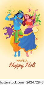 Holi Festival background. Happy Holi background. Holi festival celebration. March 25. Cartoon Vector illustration design for Poster, Banner, Greeting, Card, Post, Cover, Flyer. Festival of Colors.