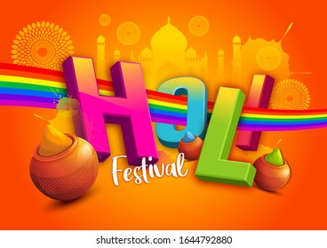 Holi festival celebrations India, abstract wallpaper background, vector illustration.