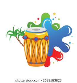 holi festival color splash celebration powder paint joy illustration,