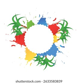 holi festival color splash celebration powder paint joy illustration,