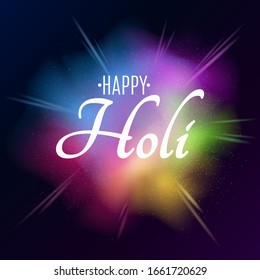 Holi festival of colors. Explosion of colors. Festive background. Multicolor spray. Colorful fog dust. Vector illustration. EPS 10