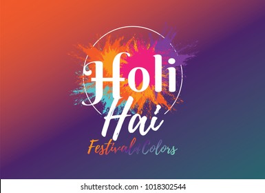 Holi Festival of Colors Logotype Vector Illustration. Hindu Spring Celebration. Clean and Minimalist Vector Illustration. Holi Logotype with Colorful Powder Burst.