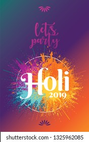 Holi Festival of Colors Logotype Vector Illustration. Hindu Spring Celebration. Clean and Minimalist Vector Illustration. Holi Logotype with Colorful Powder Burst.
