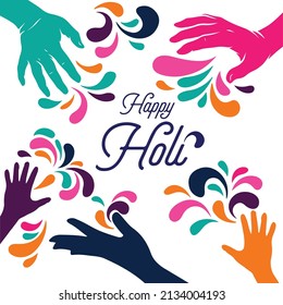 Holi Festival of Colors Logotype Vector Illustration. Hindu Spring Celebration. Clean and Minimalist Vector Illustration. Holi Logotype with Colorful Powder Burst.