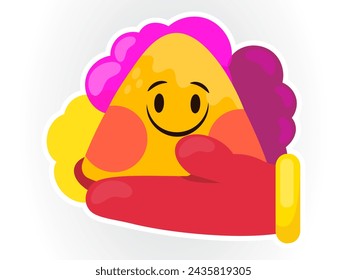 holi festival design with modern illustration concept style for celebration sticker illustration