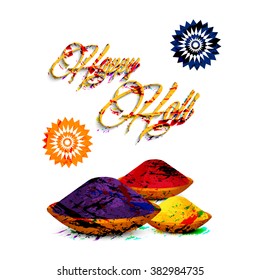 holi festival flyer design or greeting card design with colorful background.