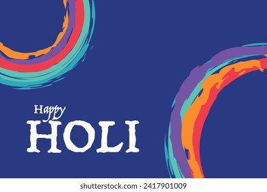 Holi festival fun banner poster template design with splash of colorful gulal background. Holi, great design for any purposes. Happy festive background.