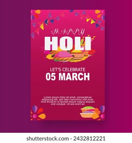 Holi festival gradient design. Gradient Holi festival celebrates design templates. colorful Holi festival poster. Gradient Holi festival celebrates design. party poster.