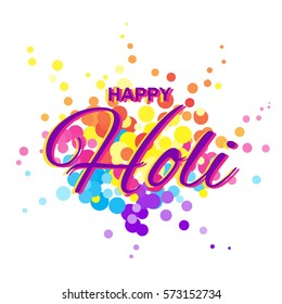 Holi Festival Greetion Card. Vector llustration of Colorful Gulaal or Powder Color