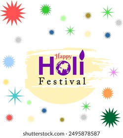 Holi Festival for Indian typography greeting card