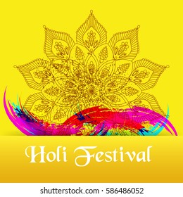 Holi festival poster. Template for flyer, brochure or invitation