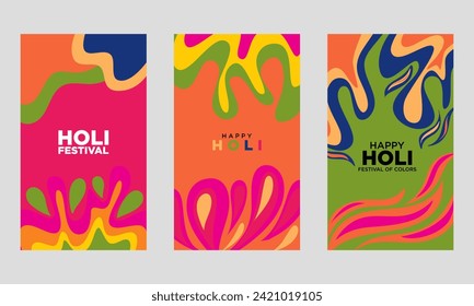 Holi festival social media post Template Collection. for cover, flyer, social media. vector illustration
