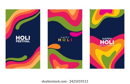 Holi festival social media post Template Collection. for cover, flyer, social media. vector illustration